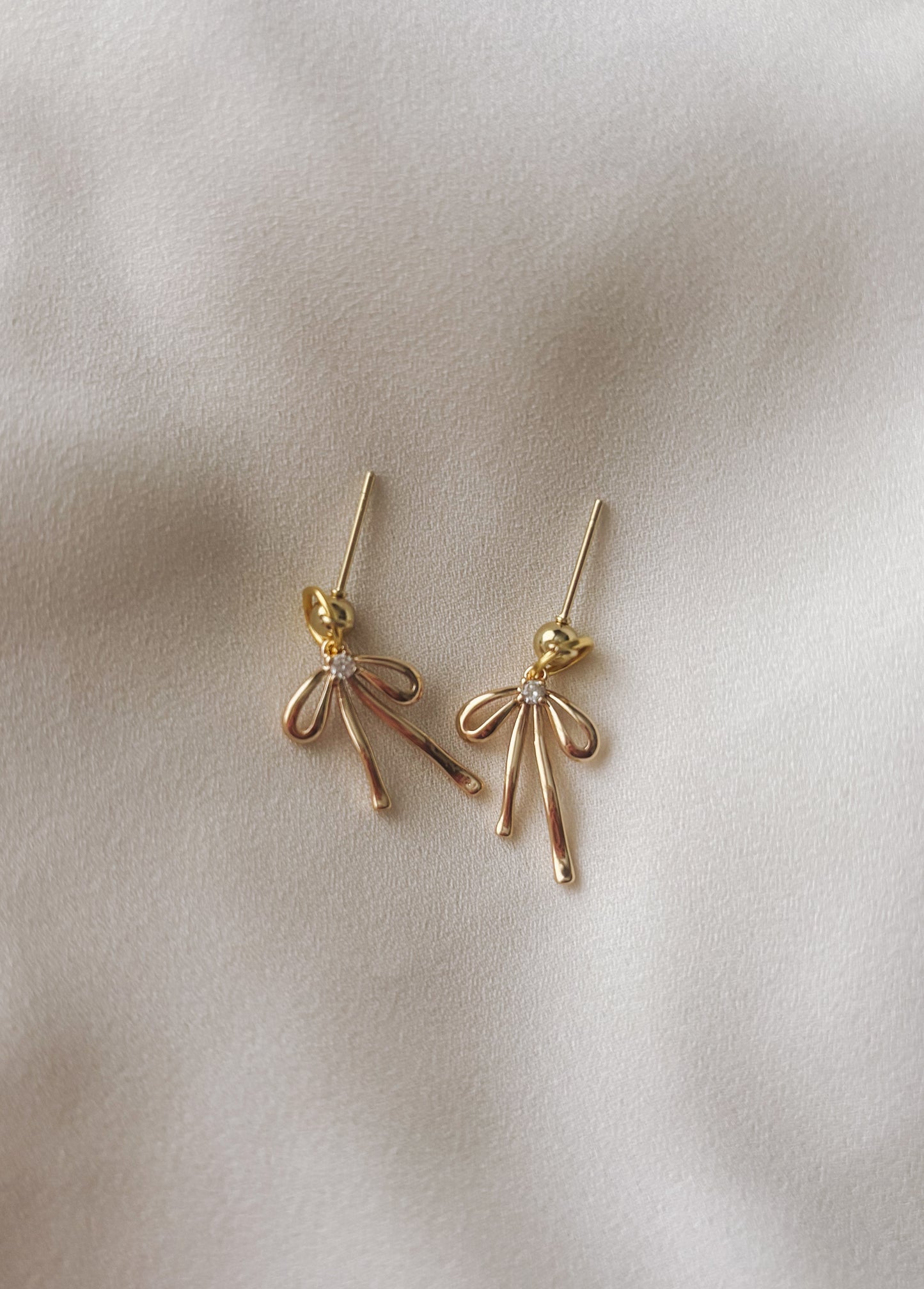 Mini Gold Bow Earrings