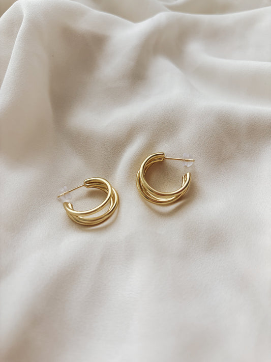 The "Trinity" Gold Hoops