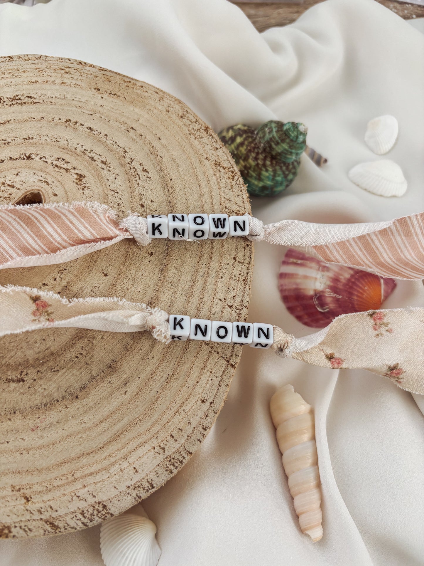Vintage Floral Fabric Word Bracelet