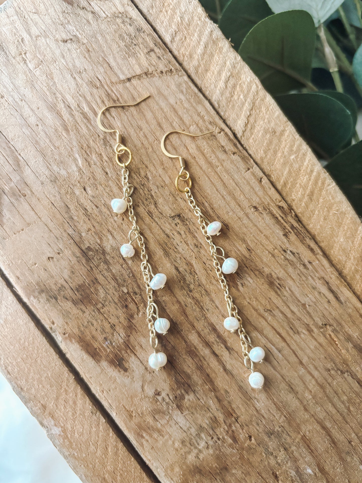 Cascading Freshwater Pearl Earrings