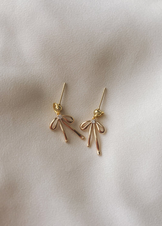 Mini Gold Bow Earrings